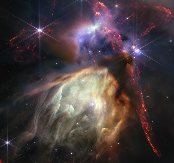 ▲미국항공우주국(NASA)이 제임스웹 우주망원경(James Webb Space Telescope)의 관측 1주년을 기념해 공개한 ‘로 오피우키(Rho Ophiuchi) 성운’의 모습이다.